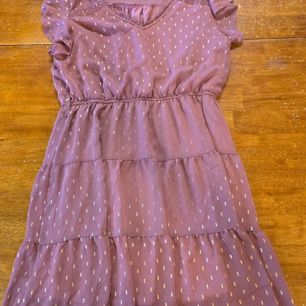 Sweet Wanderer Pink  and White Polka Dots Ruffle Off The Shoulder Top Size XL